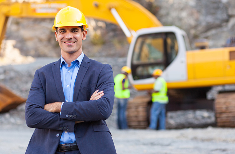 business man in a hard hat