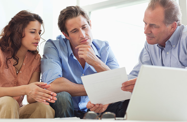 couple meeting with loan officer